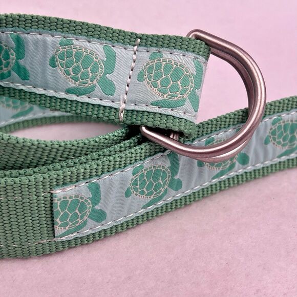 LL Bean Women’s D-Ring Belt Sea Turtle Print Size XS-S Mint Green Casual - Picture 4 of 12